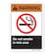 Signmission ANSI Warning Sign, Do Not Smoke Area 1, 14in X 10in Rigid Plastic, 10" W, 14" L, Landscape OS-WS-P-1014-L-19945 - alternate 1